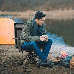 HAPPYGRILL all-terrain duck feet pads provide stable seating on uneven ground.