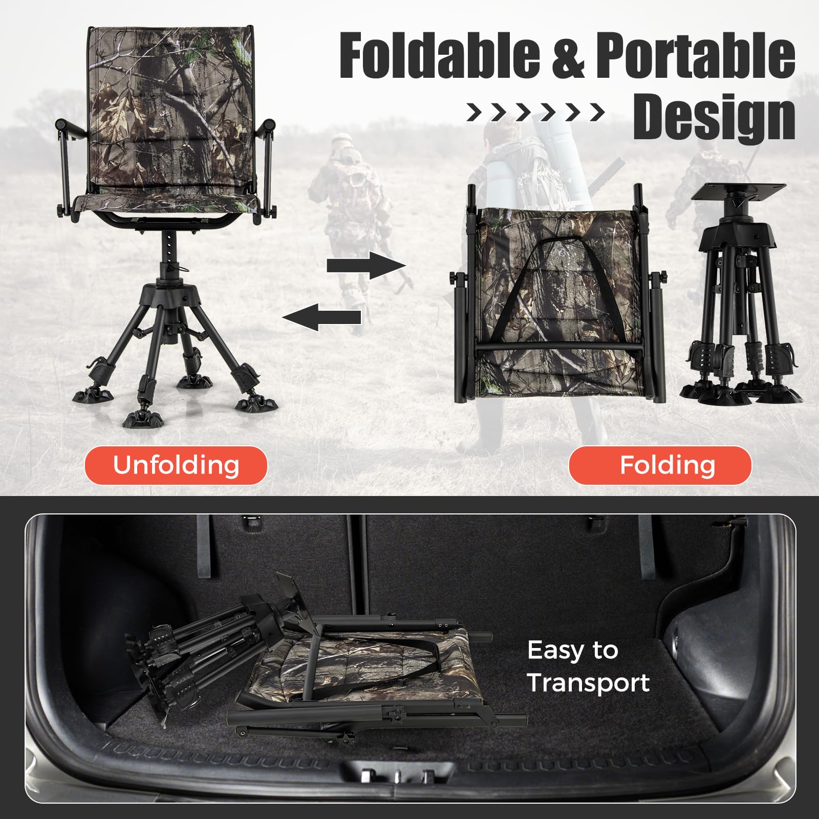 HAPPYGRILL all-terrain foot pads grip diverse ground, preventing sinking