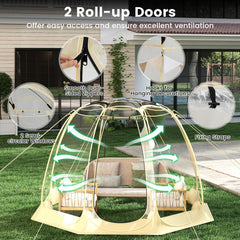 HAPPYGRILL Bubble Tent with dual roll-up doors for easy access and entry.