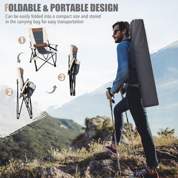 HAPPYGRILL chair dimensions 25 by 28.5 by 40 inches for versatile use.