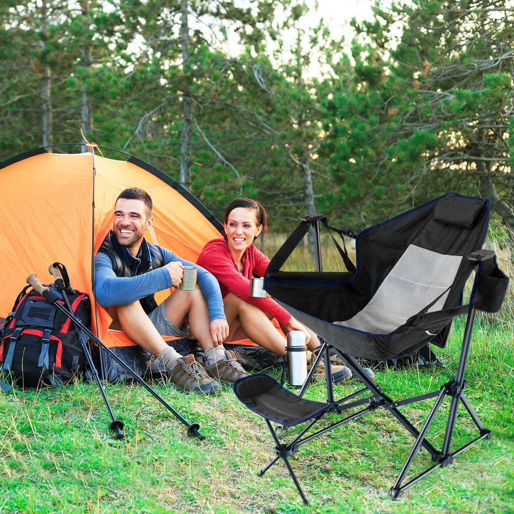 HAPPYGRILL hammock chair angle adjustable for personalized lounging.