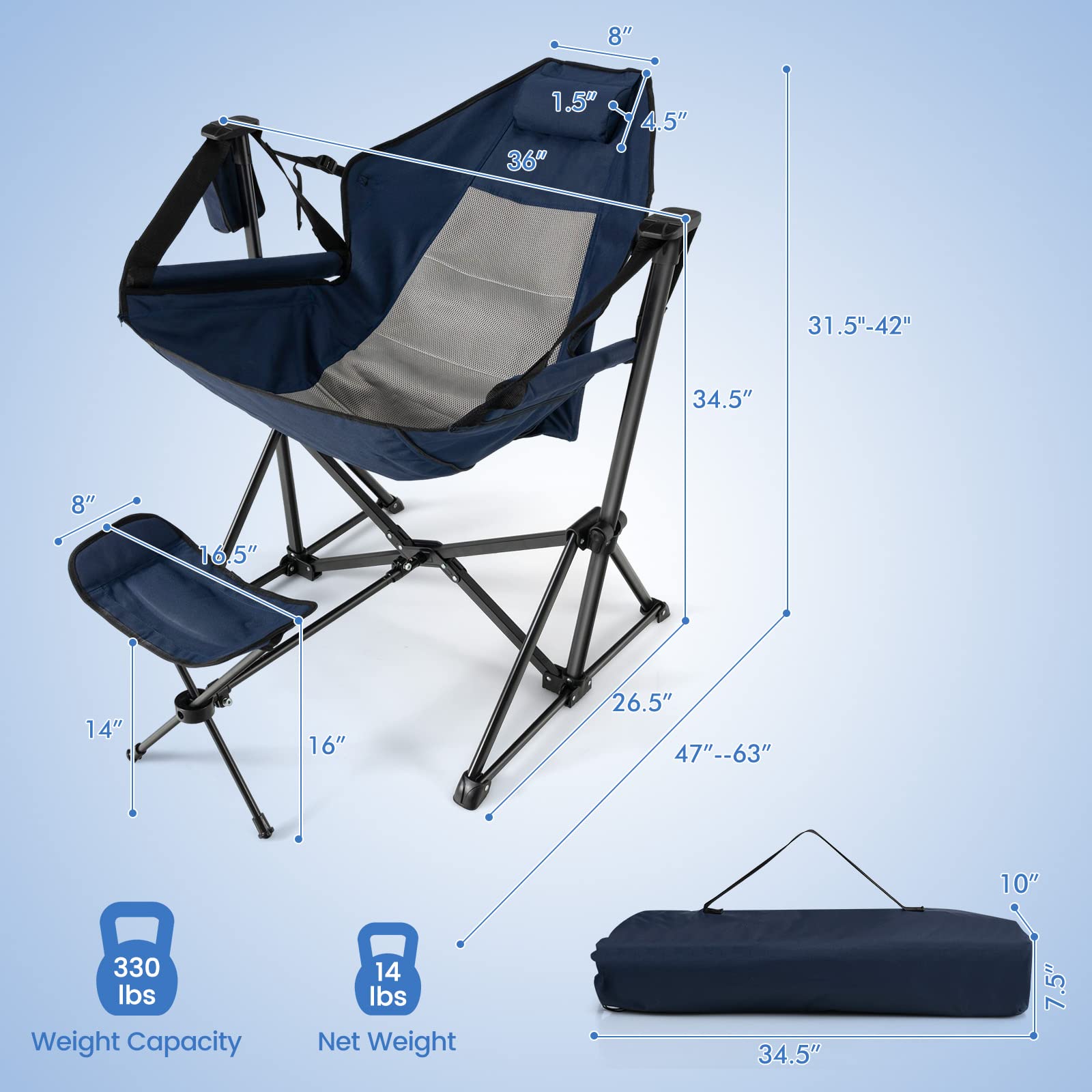 HappyGrill hammock chair side cup holder for easy drinks access