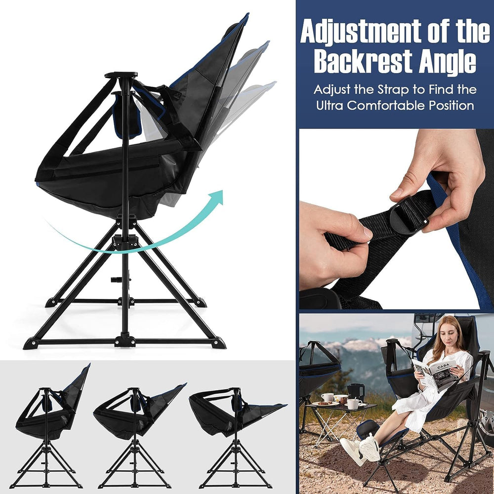 HAPPYGRILL hammock chair head pillow adds neck support.