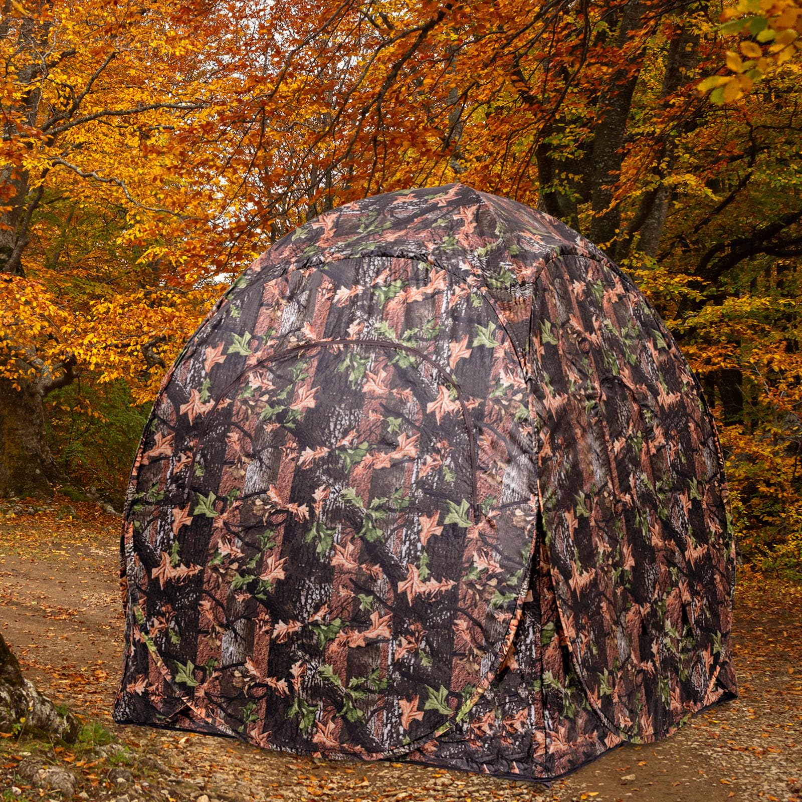 HAPPYGRILL hub blind 360-degree mesh windows allow silent observation from multiple angles