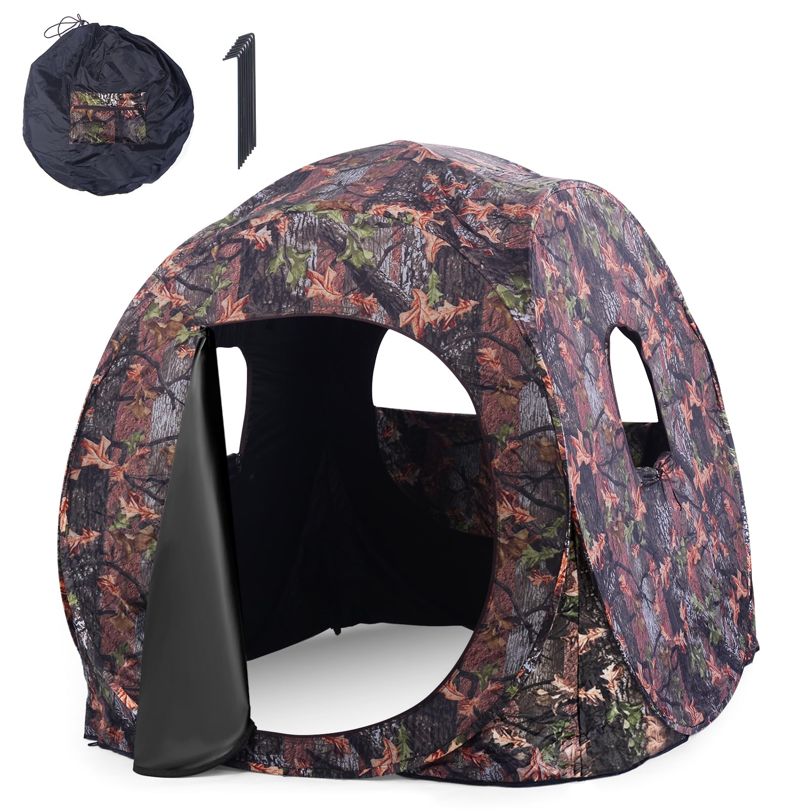 HAPPYGRILL pop up hunting blind with camouflage pattern for quick concealment in fields