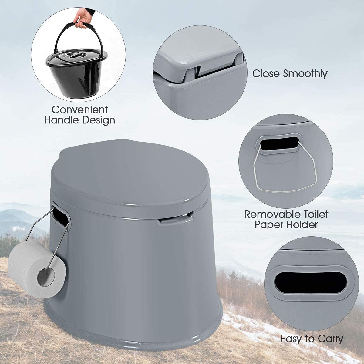 HAPPYGRILL paper holder keeps towels within reach for quick cleanup outdoors.