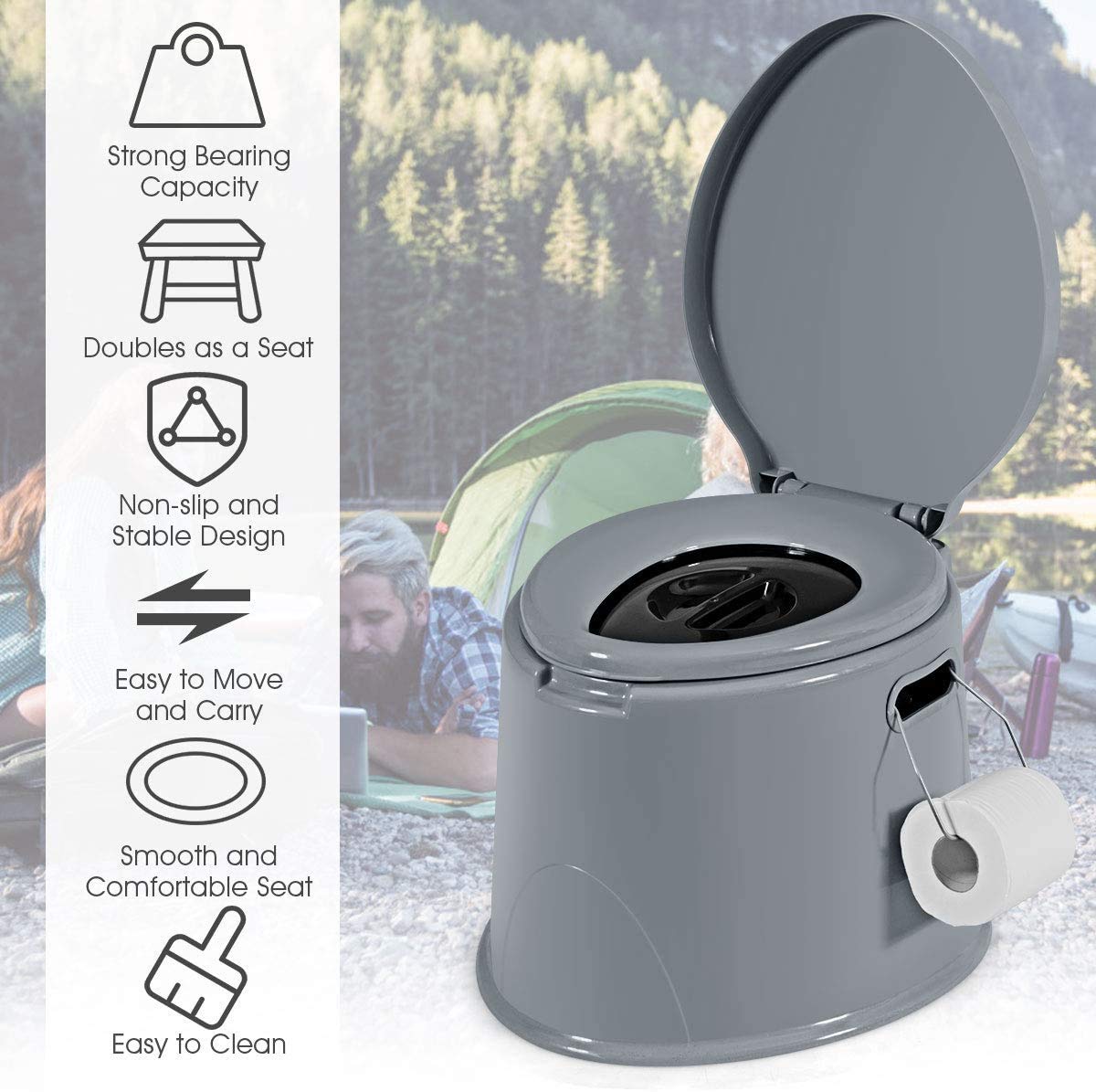 HAPPYGRILL side handles enable easy transport from car to campsite.