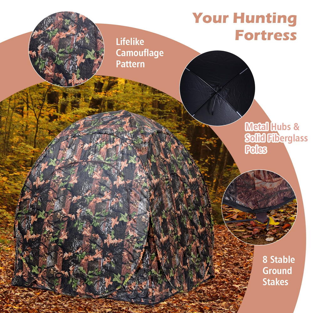 HAPPYGRILL roomy interior supports 2-3 hunters for shared visibility