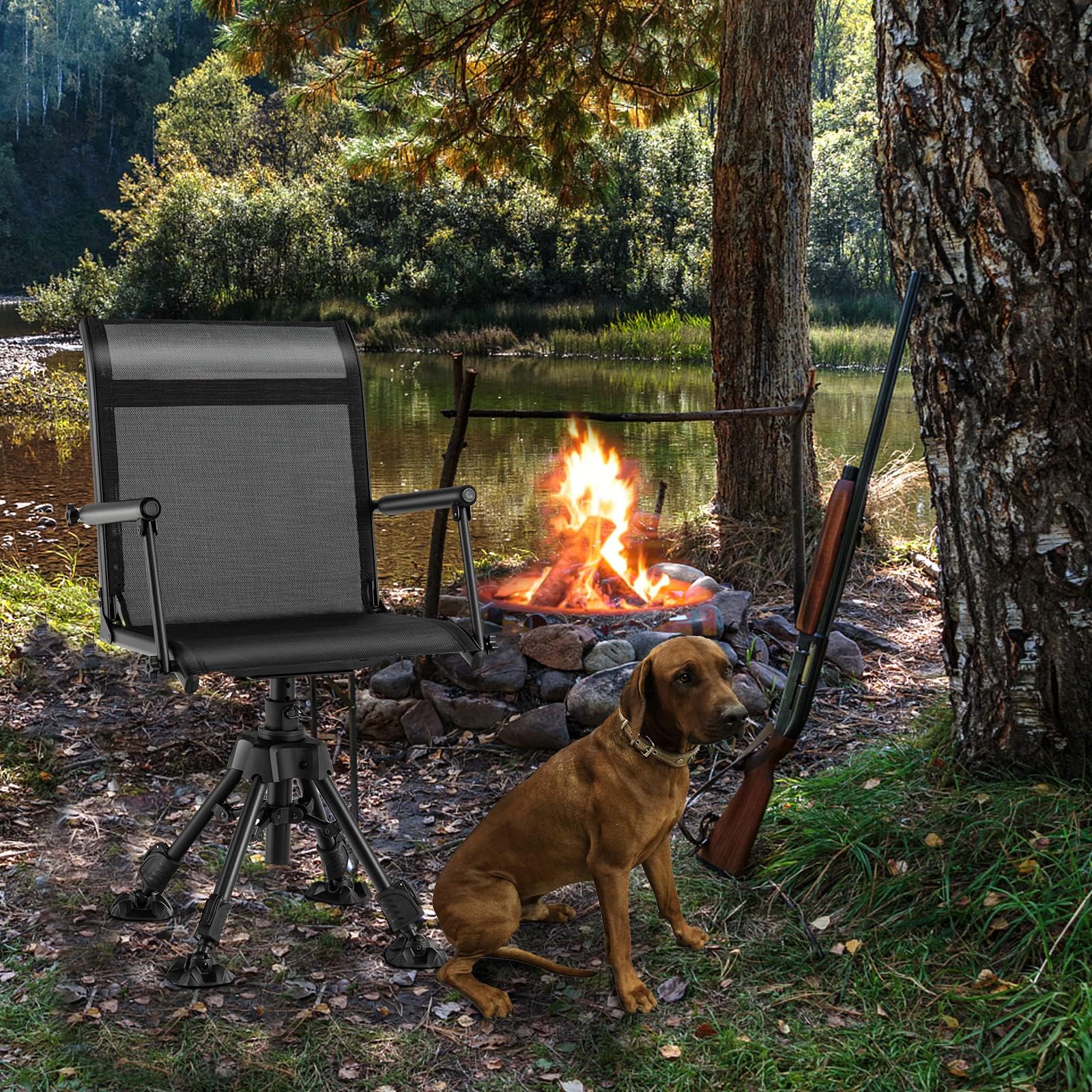 HAPPYGRILL rustproof steel frame supports up to 330 lbs for reliability.