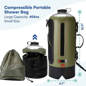 HappyPo foot pump action increases pressure for steady outdoor showers.