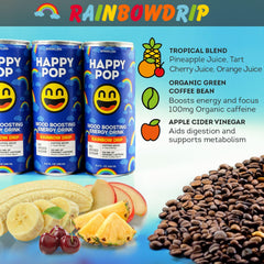 Happy Pop Rainbow Drip label closeup, signaling premium quality for gifts