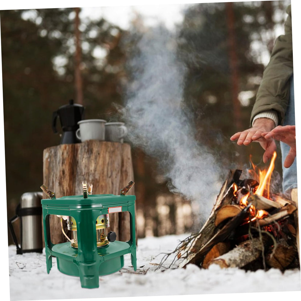 Happyyami kerosene stove camping setup illustrates tent cooking and heating potential