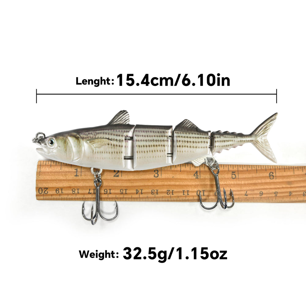 Underwater shot showing lifelike S-curve swim action