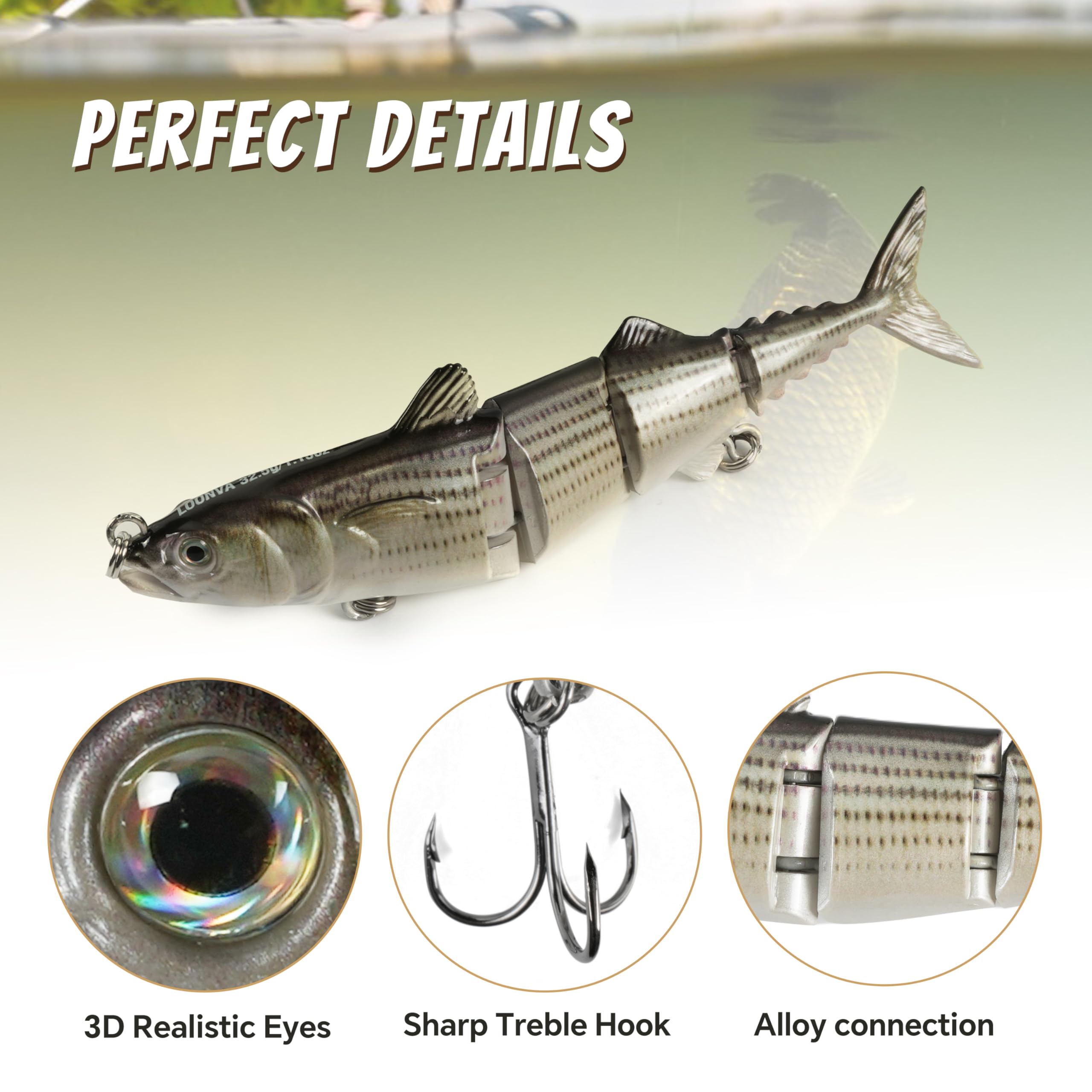 Swimbait weight and casting distance illustration