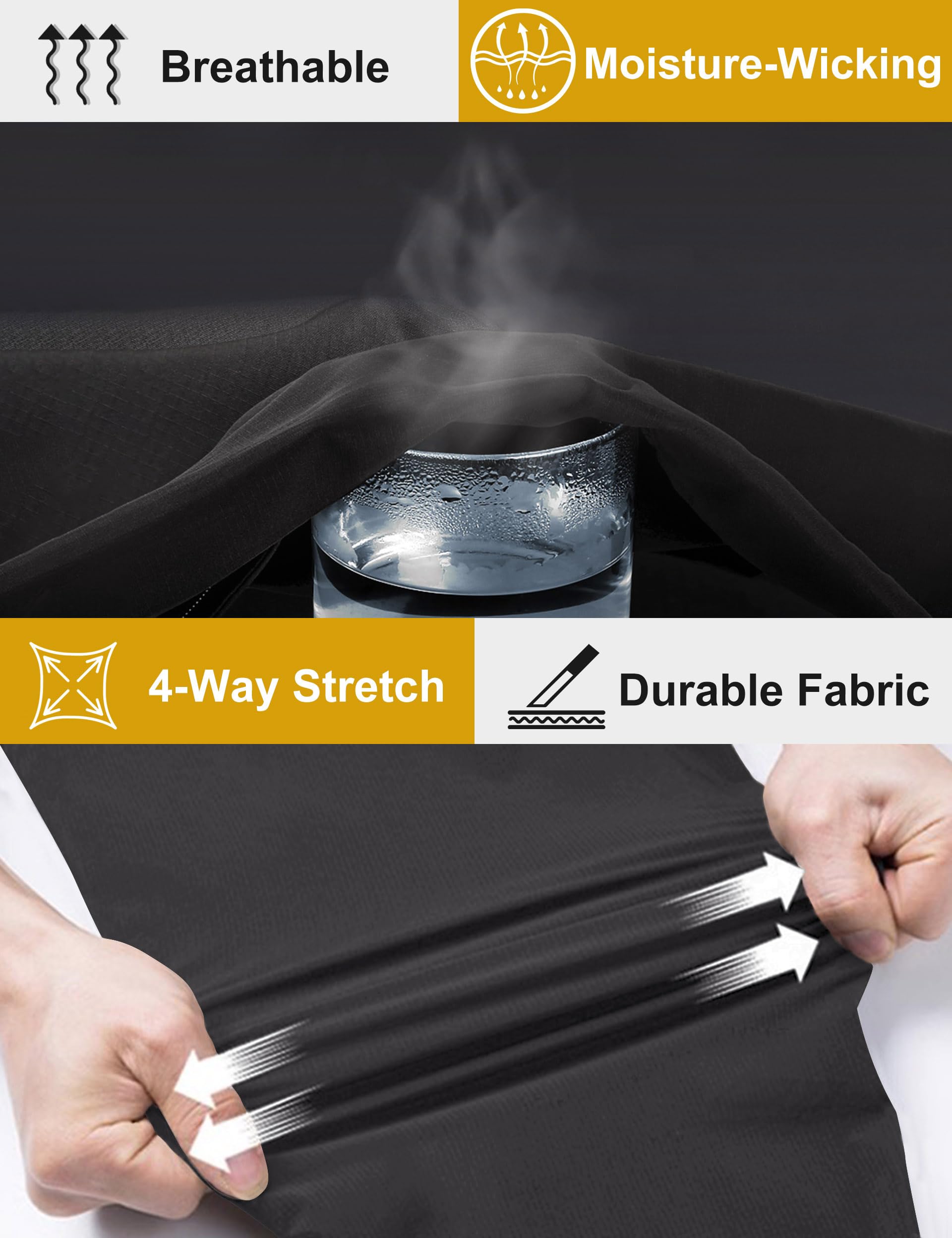 Hard Land ripstop fabric offers durability against wear without adding weight.