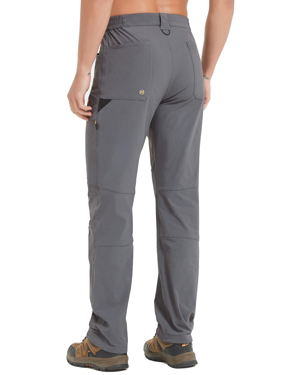 HARD LAND pants highlight elastic waist and cord lock for comfortable, adjustable fit.