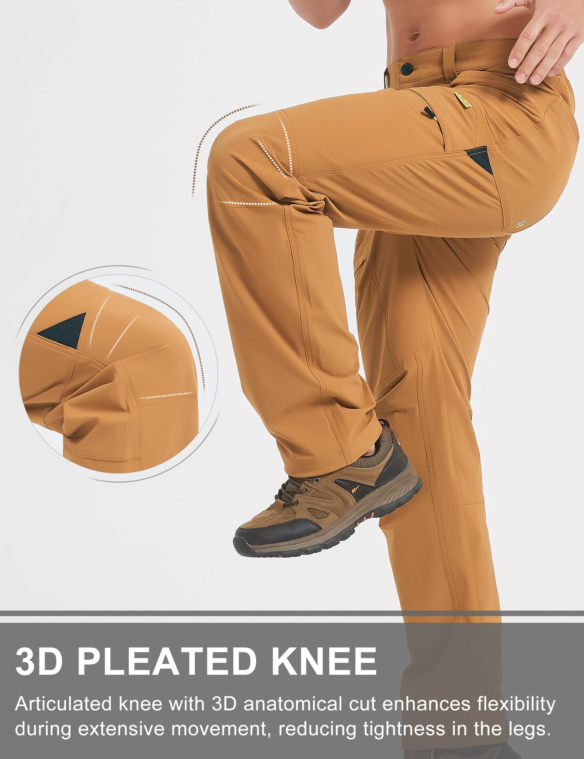 HARD LAND elastic waist cord-lock close-up for adjustable comfort during travel.