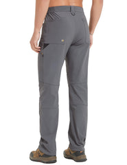 Hard Land mens hiking pants gray back view shows large back pockets.
