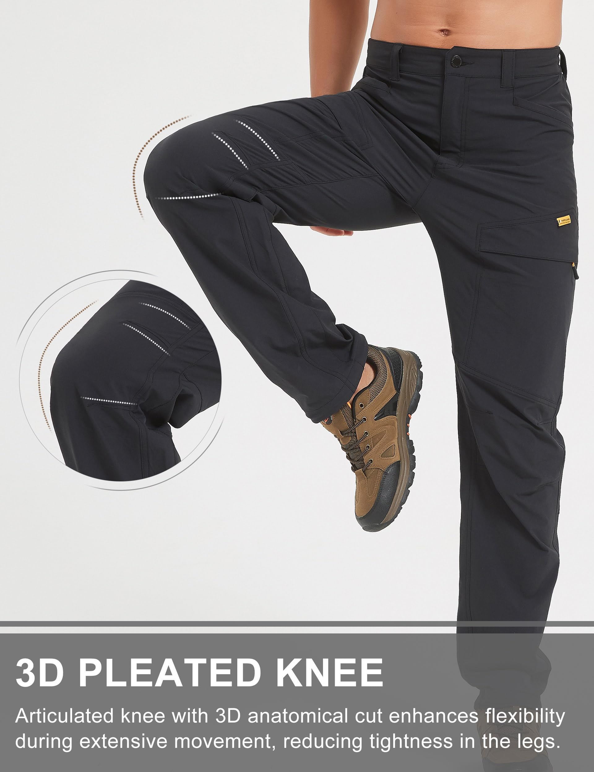 Hard Land 10-pocket design keeps essentials organized during outdoor activities.