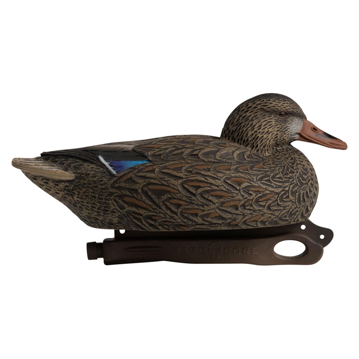 Hardcore Mallard Decoy Relaxed Hen, front view with warm tones
