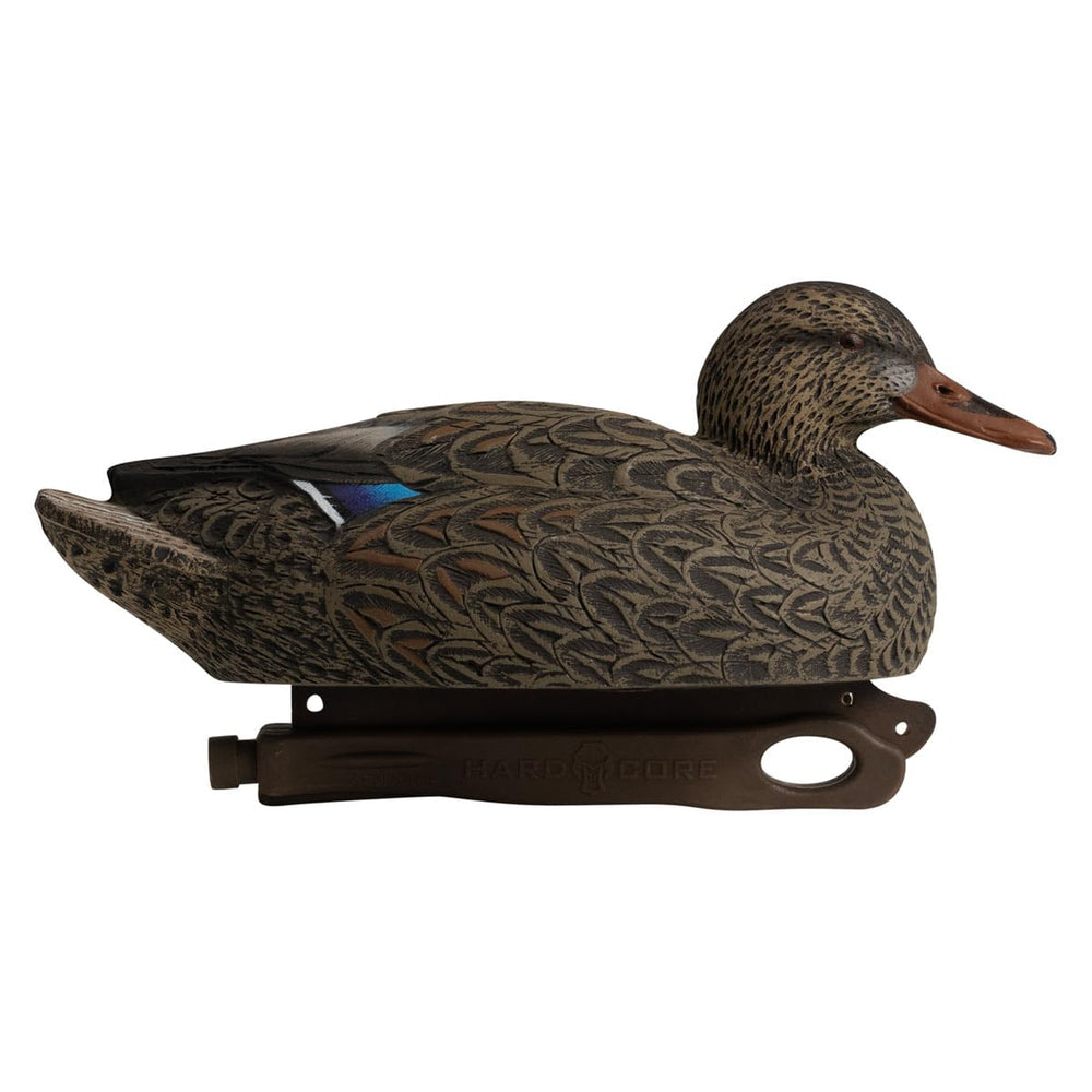 Hardcore Mallard Decoy Resting Drake, front view with natural pose
