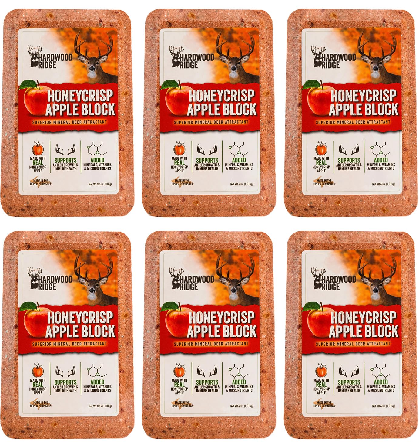 Hardwood Ridge deer salt lick block with real Honeycrisp Apple attracts deer naturally