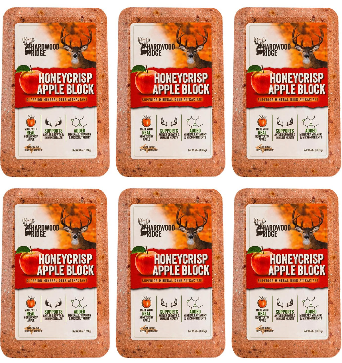 Hardwood Ridge deer salt lick block with real Honeycrisp Apple attracts deer naturally