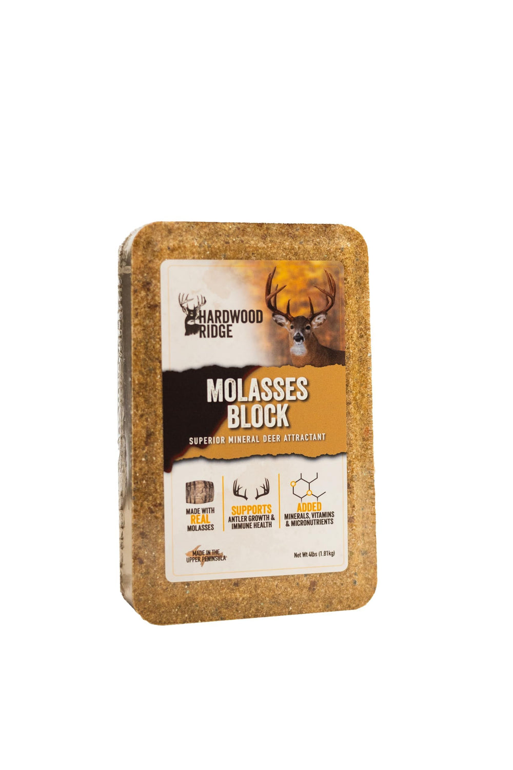 Hardwood Ridge salt lick block designed for long-lasting wildlife attraction in any season