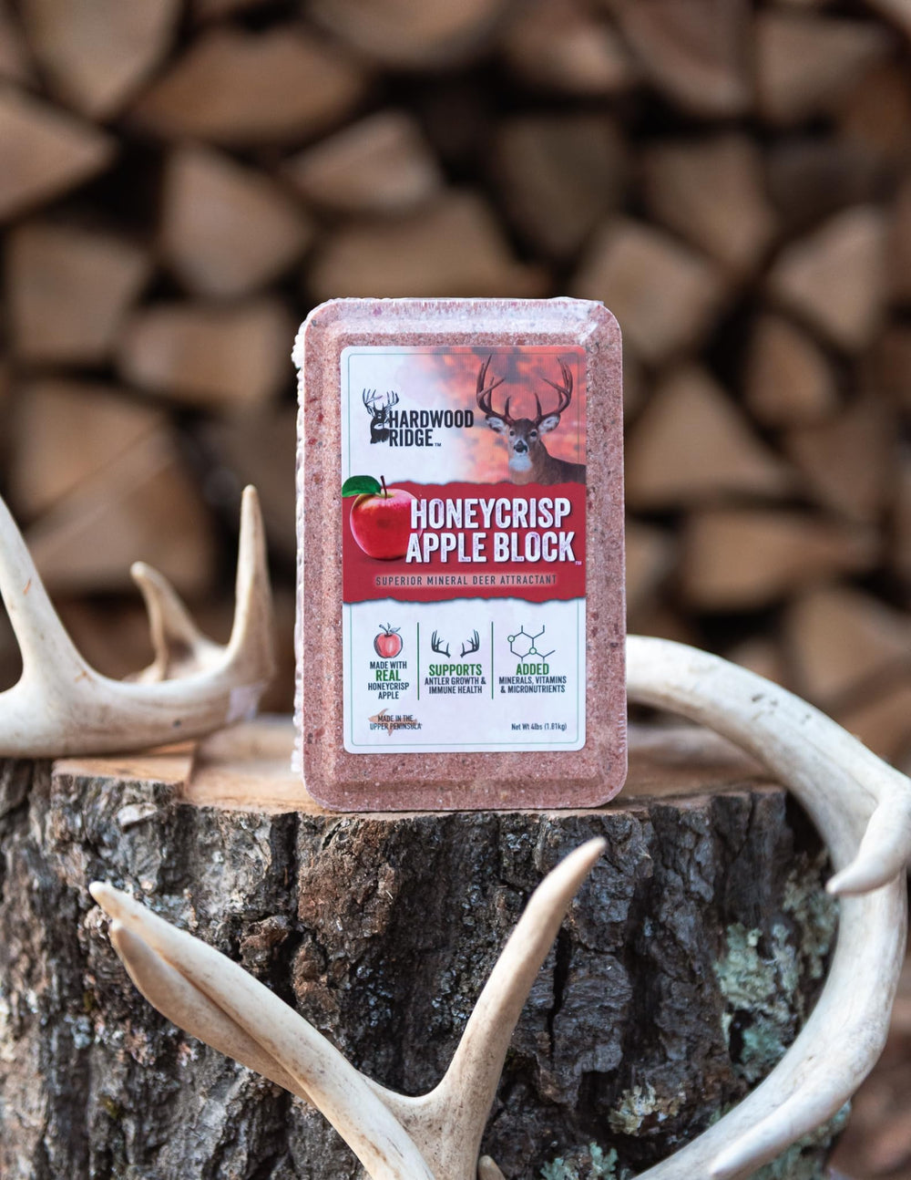 Hardwood Ridge USA-made deer salt lick six-pack packaging and quality