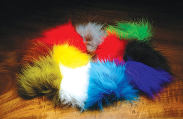 Hareline Arctic Fox Body Hair Black for wings and tails with fine texture and minimal waste