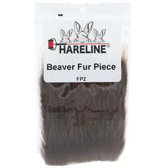 Hareline Beaver Fur Piece close-up with soft fibers for lifelike fly tying.