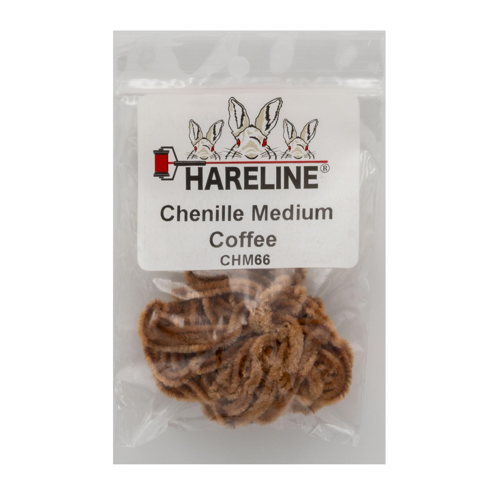 Hareline Chenille Medium Carded Coffee for buggy fly bodies and easy winding
