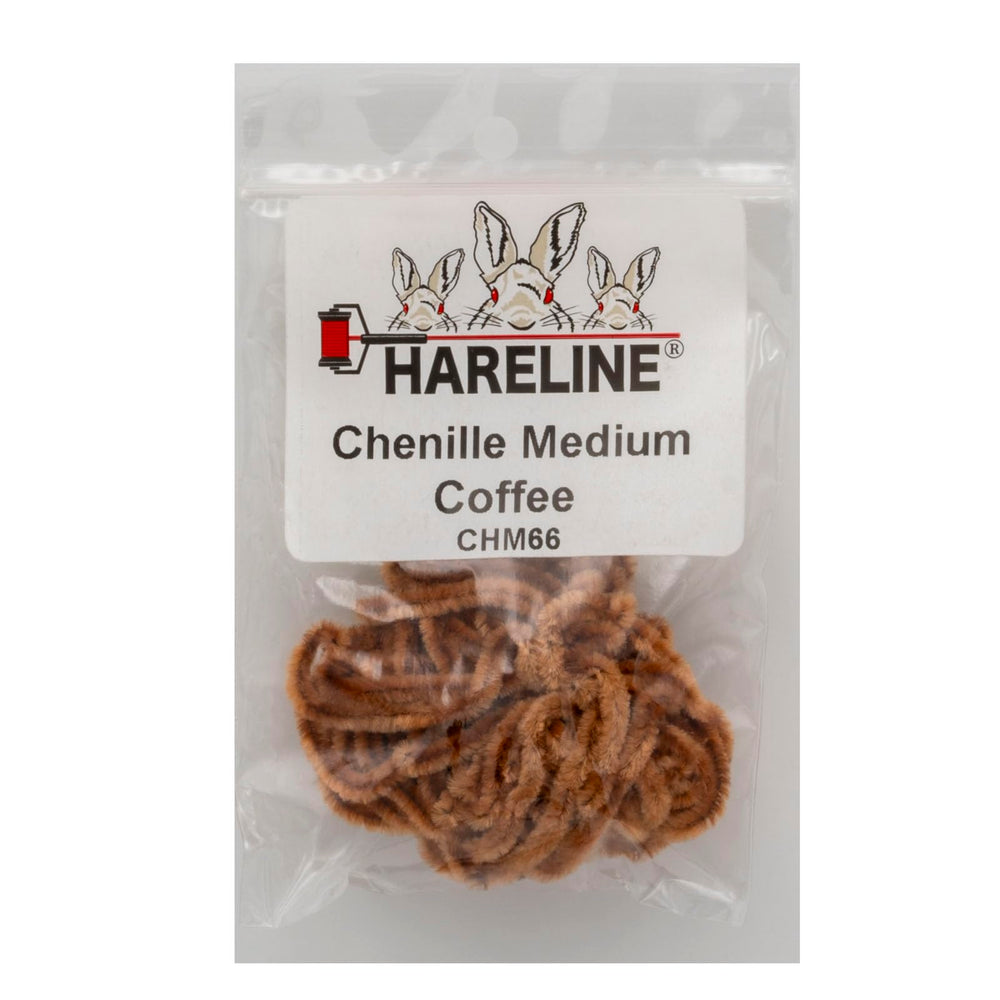 Hareline Chenille Medium Carded Coffee for buggy fly bodies and easy winding