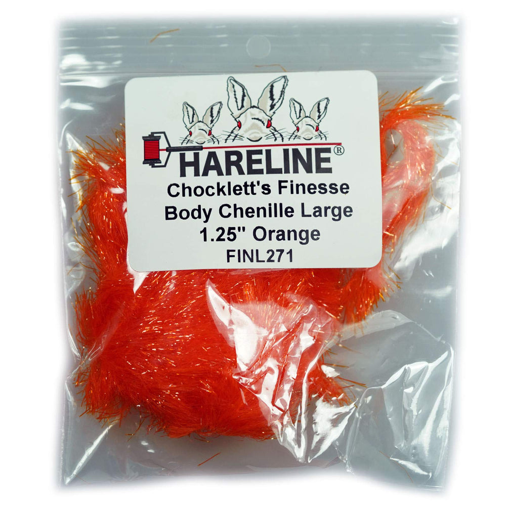Hareline Chocklett's Finesse Body Chenille orange for compact, delicate fly bodies