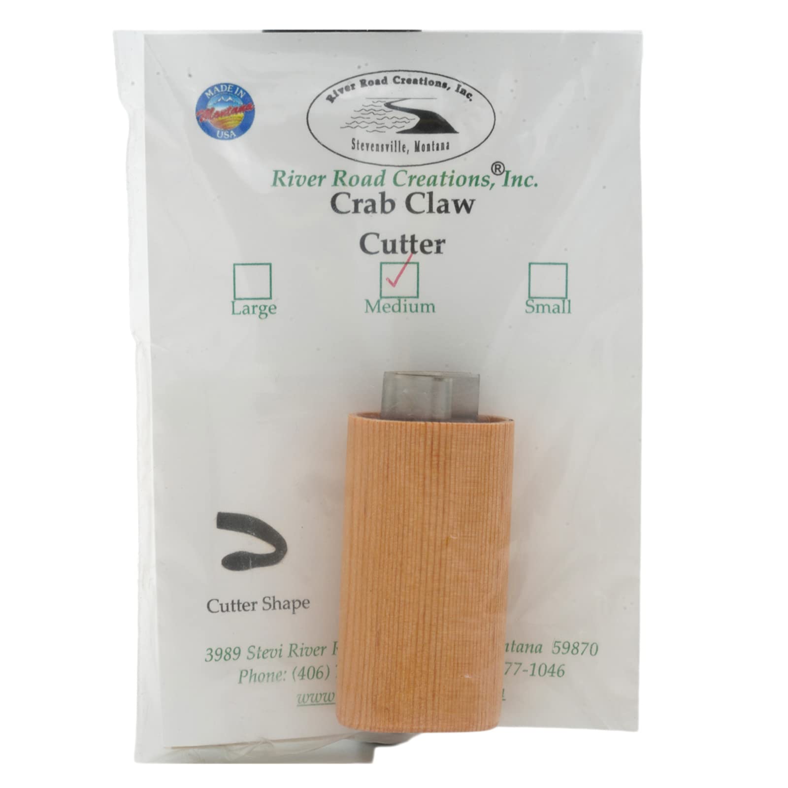 Hareline Crab Claw Foam Body Cutter Medium with wood handle for precise crab fly shaping