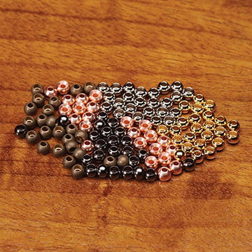 Hareline Cyclops Bead Eyes Brass in nickel finish adds weight and shine for bead-head flies