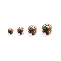 Hareline Doohickey Thingamabobbers small 5/8 in camo for fast strike detection.