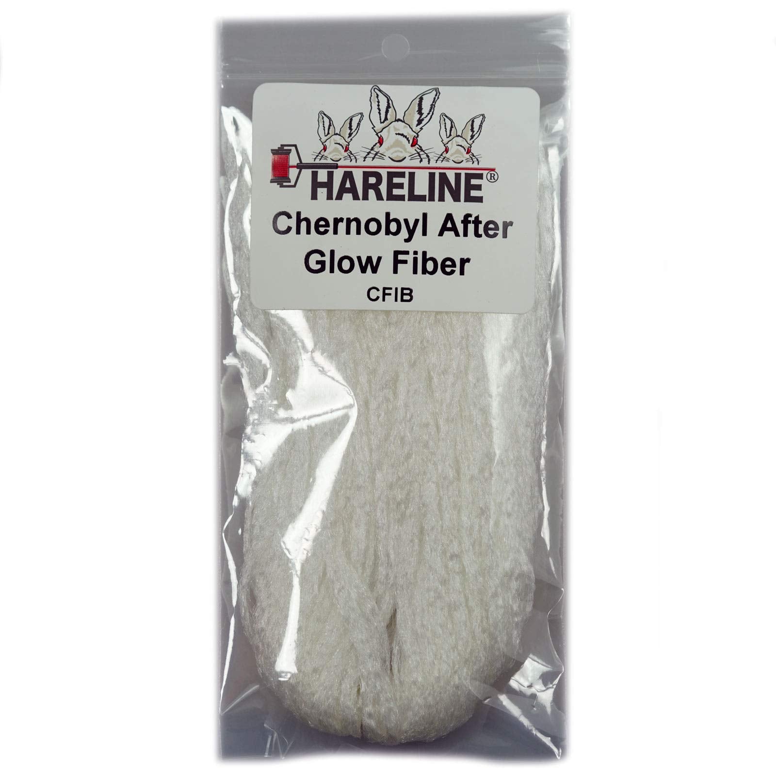 Hareline Dubbin Chernobyl After Glow Fiber glows in the dark, ideal for streamers and nymphs.