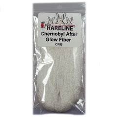 Hareline Dubbin Chernobyl After Glow Fiber glows in the dark, ideal for streamers and nymphs.