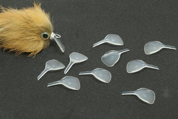 Closeup of Hareline Dubbin FlyLipps rig showing action and tie options for versatile rigging