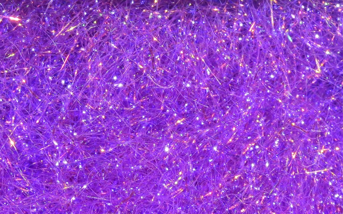 Hareline Dubbin Ice Dub Purple bottle shows soft shimmer for versatile fly tying.