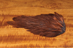 Hareline Dubbin India Hen Backs streamer collars showcase durable, lifelike wing sections.