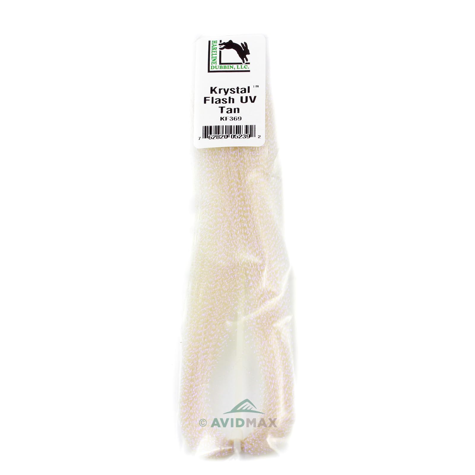 Hareline Dubbin Krystal Flash Tan beads boost lure visibility in water.
