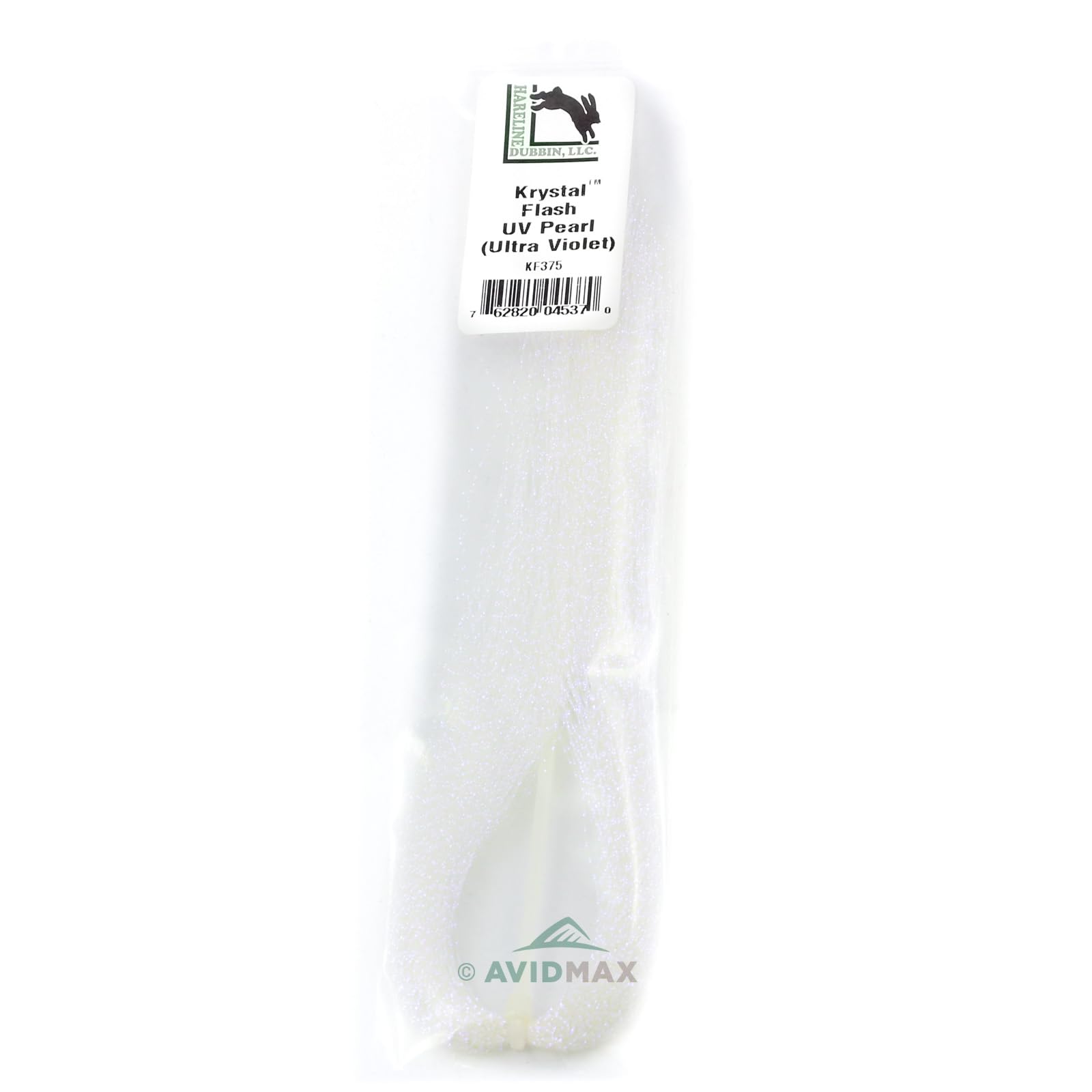 Hareline Dubbin Krystal Flash UV Pearl bead enhances visibility and draws attention in patterns.