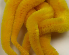 Hareline Dubbin Mangum's Mini Dragon Tail UV2 mustard yellow with lifelike movement for small streamers