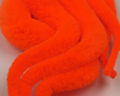 Hareline Dubbin Mangum's Mini Dragon Tail UV2 orange body shows lifelike motion for small streamer patterns.