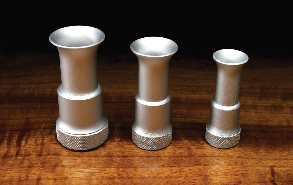 Hareline Dubbin Medium Aluminum Hair Stacker for precise hair alignment during fly tying.