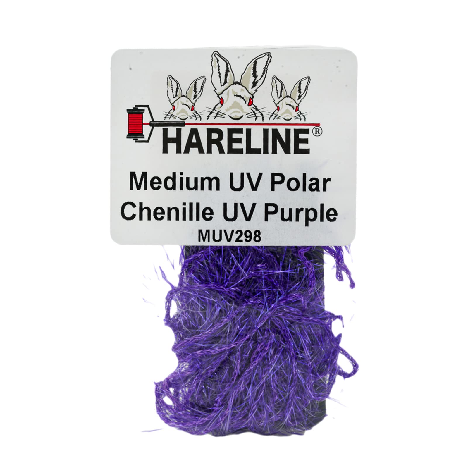 Hareline Dubbin UV Purple Polar Chenille adds UV bling and lifelike movement to flies.