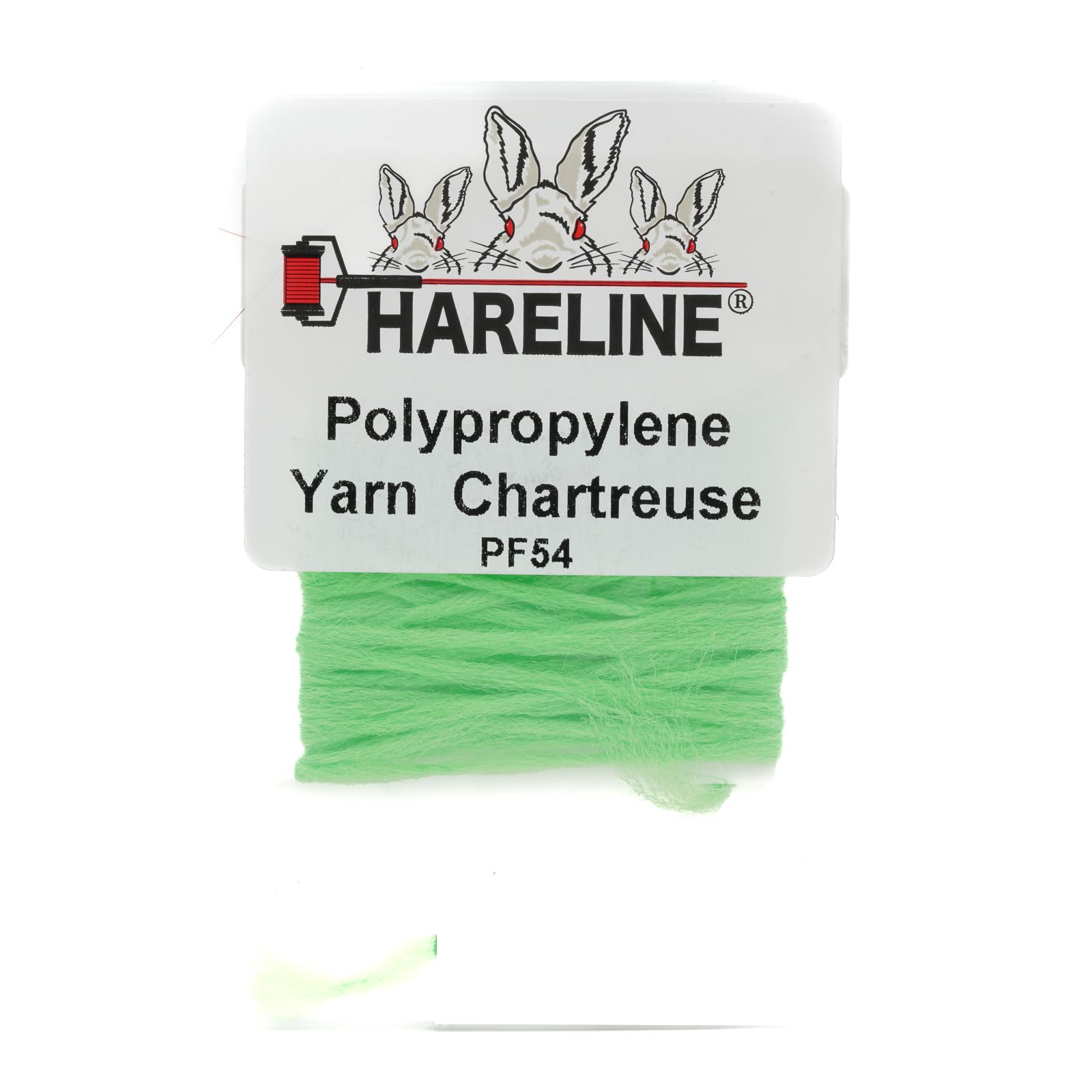 Hareline Dubbin chartreuse polypropylene yarn for highly visible posts and indicators.