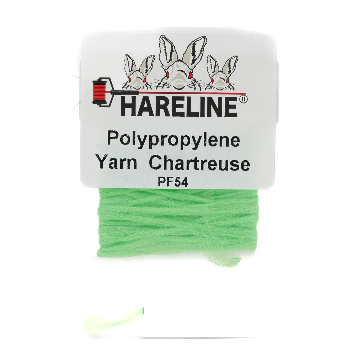 Hareline Dubbin chartreuse polypropylene yarn for highly visible posts and indicators.
